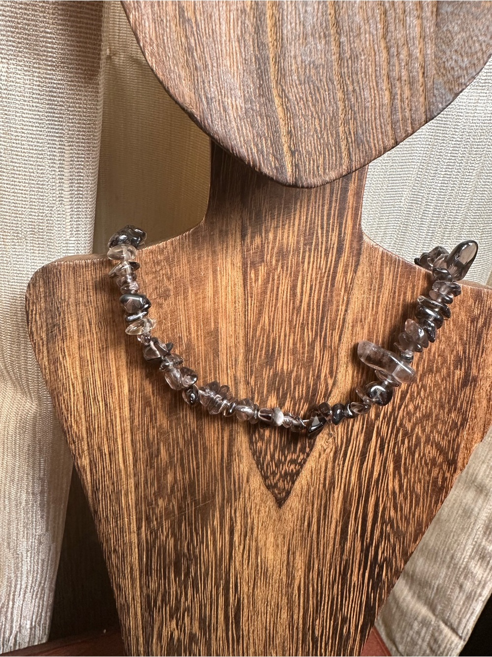 Smoky Quartz Chip Necklace - Crystal Chips Necklace - Picture 7 of 8